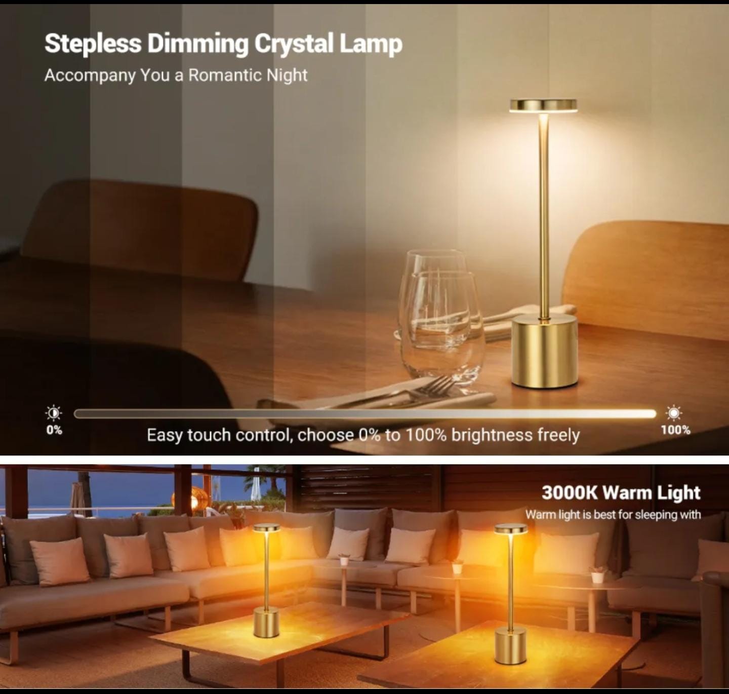 Rechargeable Table Touch Lamp